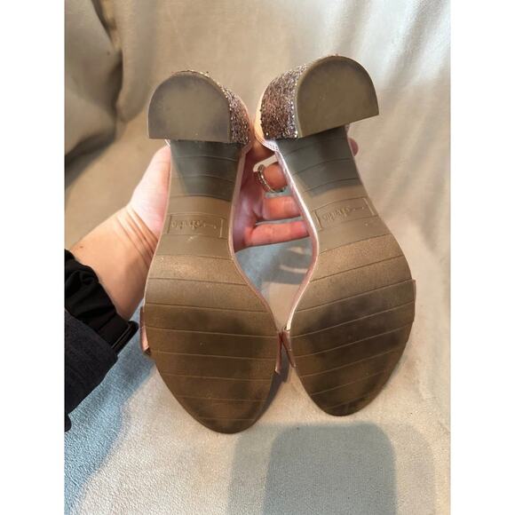 Charming Charlie’s Rose Gold Glitter Block Heels. Size 7 M - Picture 3 of 5